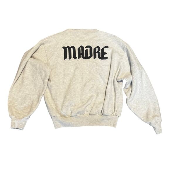 TIEMPOS “Madre” Sweatshirt Grey Crewneck, Made in LA, Oversized Fit (Size S) - Picture 2 of 3